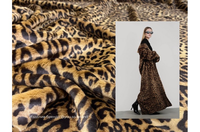 Пальтовый эко-мех Mirofox коллекции EKZO / Wild cat / цвет - Gold Dubai