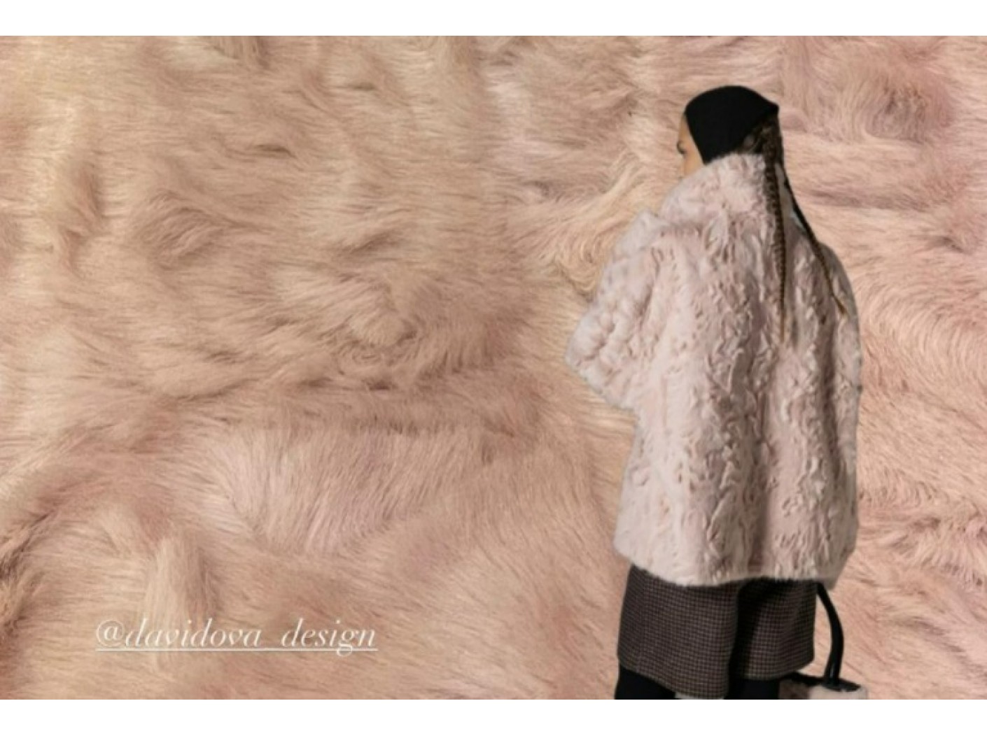 Искусственный мех MIROFOX под нубийскую козочку / коллекция ALPEN / цвет — Coral Sand (Коралловый песок)