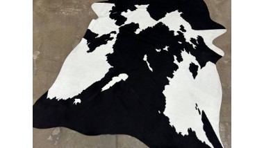 Ковровое полотно с замшей коллекции SAFARI / Принт- COW ALABAMA / цвет - белый, черный