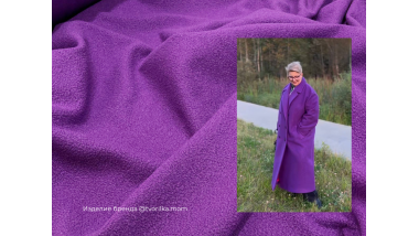 Двусторонняя пальтовая ткань Mirofox Eco-Cashemir коллекции Mini Alpaka / цвет - Пурпурный