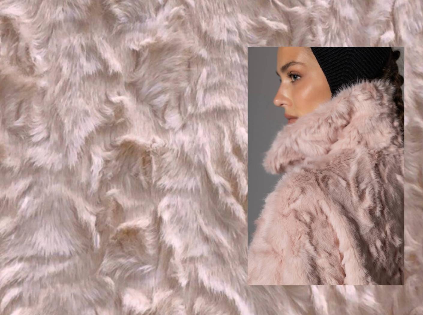 Искусственный мех MIROFOX под нубийскую козочку / коллекция ALPEN / цвет — Coral Sand (Коралловый песок)