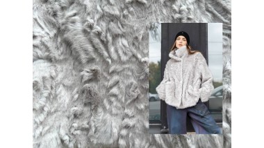 Искусственный мех MIROFOX под нубийскую козочку / коллекция ALPEN / цвет — Лунный камень