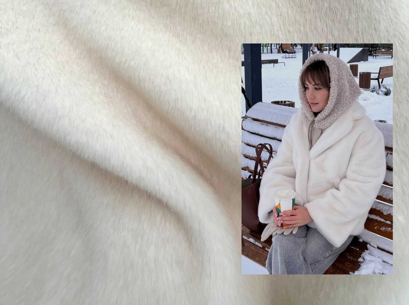 Искусственный мех MIROFOX под норку / коллекция CANADA RENEWAL / Цвет — French Vanilla